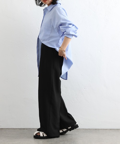 COLONY 2139（コロニートゥーワンスリーナイン）の「テックリネンワイドパンツ（スラックス・レディース・ブラック/サックスブルー/ライトベージュ・SMALL/MEDIUM/LARGE）」の16枚目の写真