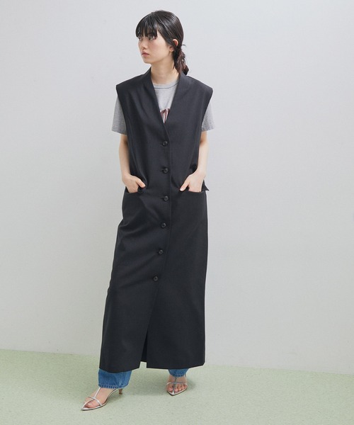 新品 ADAM ET ROPE アダムエロペ ノーカラージレ ADAM ET ROPE'(アダムエロペ)の「ノーカラーベストワンピース