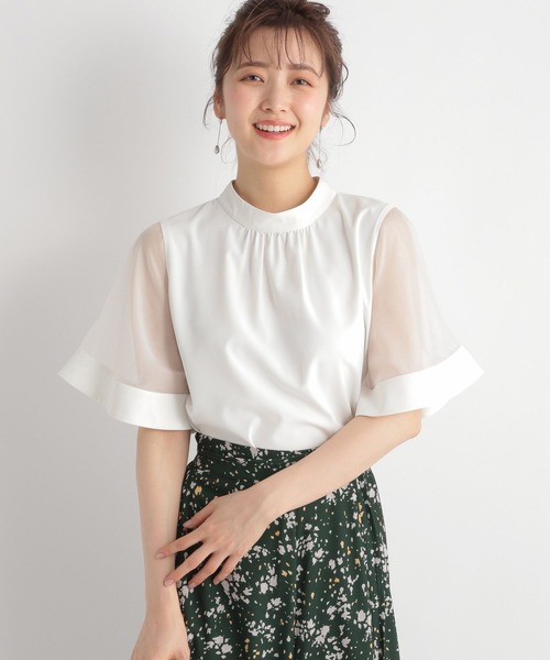 Andemiu(アンデミュウ)の「イソザイフレアブラウス905780(シャツ/ブラウス・レディース・アイボリー/オフホワイト/ネイビー/ブラック・FREE)」の6枚目の写真