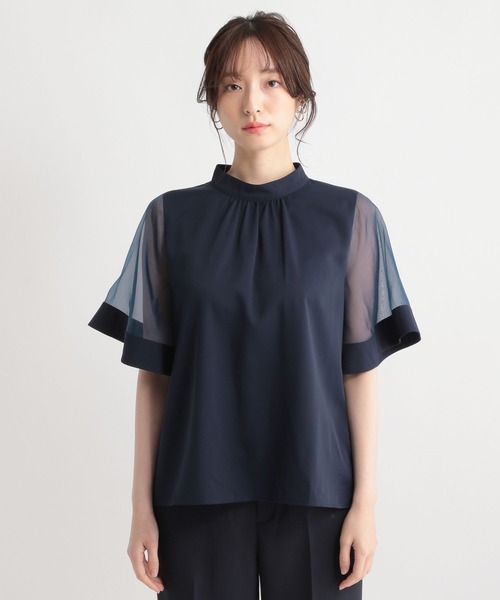 Andemiu(アンデミュウ)の「イソザイフレアブラウス905780(シャツ/ブラウス・レディース・アイボリー/オフホワイト/ネイビー/ブラック・FREE)」の9枚目の写真