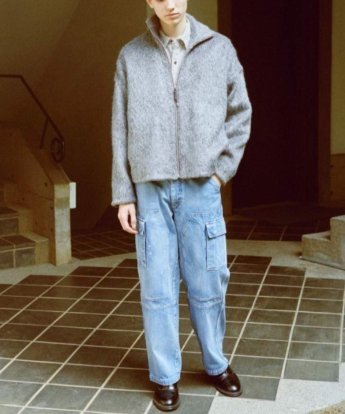 KIIT（キート）の「KIIT DOUBLE KNEE CARGO PANTS DENIM (KIP-P94A-006)（デニムパンツ・メンズ・インディゴブルー・3/1/2）」の8枚目の写真
