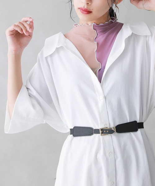 n'OrLABEL(ノアールレーベル)の「『前後2wayメッシュシアー配色カットソー』(Tシャツ/カットソー・レディース・ピンク/オフホワイト/ブラック・M/L/LL)」の9枚目の写真