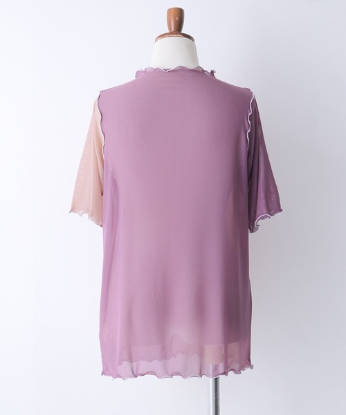n'OrLABEL(ノアールレーベル)の「『前後2wayメッシュシアー配色カットソー』(Tシャツ/カットソー・レディース・ピンク/オフホワイト/ブラック・M/L/LL)」の19枚目の写真