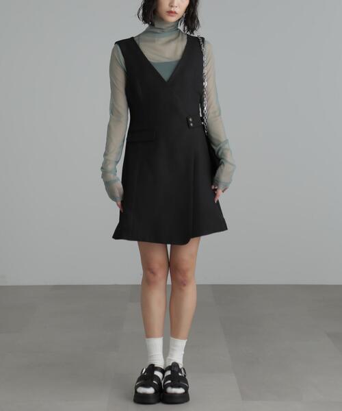 FREE'S MART(フリーズマート)の「◇シースルーハイネックカットソー(Tシャツ/カットソー・レディース・グリーン/ホワイト/ブラック・FREE)」の19枚目の写真