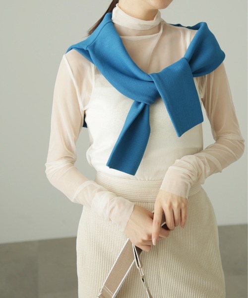 FREE'S MART(フリーズマート)の「◇シースルーハイネックカットソー(Tシャツ/カットソー・レディース・グリーン/ホワイト/ブラック・FREE)」の2枚目の写真