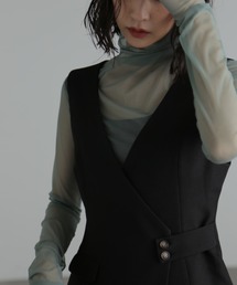 ◇シースルーハイネックカットソー