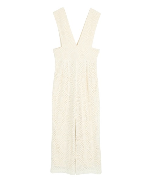 ハイウエストレースオールインワン/サロペット