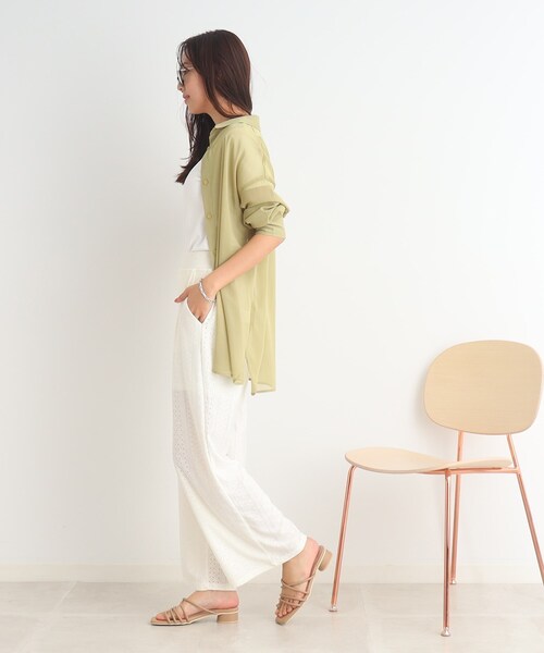 Cutie Blonde（キューティーブロンド）の「◆レース使いで上品さも兼ね備えた イージーワイドパンツ（その他パンツ・レディース・ブラック/アイボリー・00）」の15枚目の写真