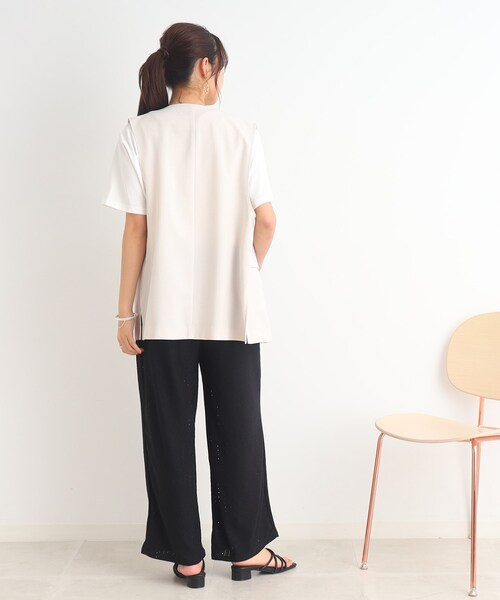 Cutie Blonde（キューティーブロンド）の「◆レース使いで上品さも兼ね備えた イージーワイドパンツ（その他パンツ・レディース・ブラック/アイボリー・00）」の8枚目の写真