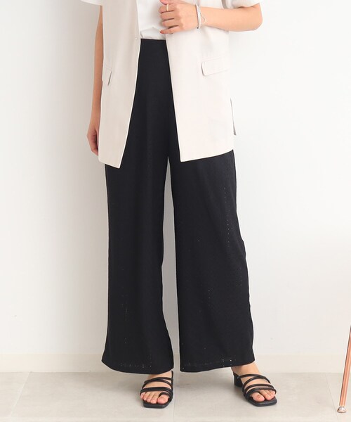 Cutie Blonde（キューティーブロンド）の「◆レース使いで上品さも兼ね備えた イージーワイドパンツ（その他パンツ・レディース・ブラック/アイボリー・00）」の11枚目の写真