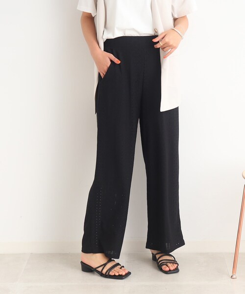 Cutie Blonde（キューティーブロンド）の「◆レース使いで上品さも兼ね備えた イージーワイドパンツ（その他パンツ・レディース・ブラック/アイボリー・00）」の16枚目の写真