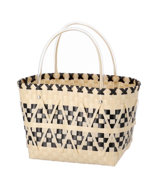 anap mimpi（アナップミンピ）の「モノトーン格子カゴトートバッグ（トートバッグ・レディース・アイボリー/ブラック・FREE）」の8枚目の写真