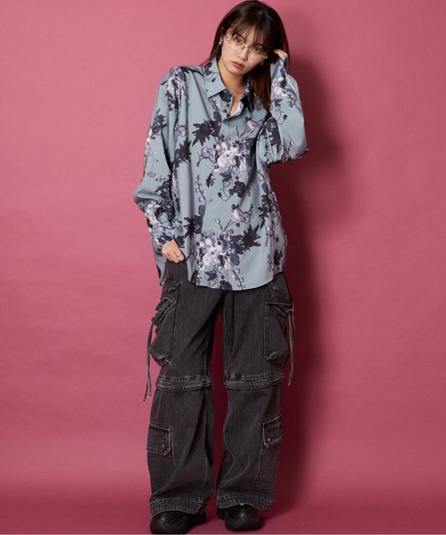 セール】ビッグシルエット総柄シャツ（シャツ/ブラウス