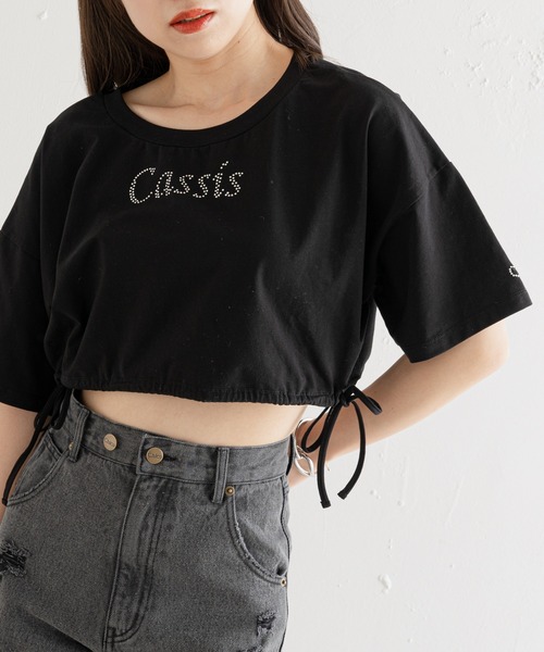 セール】サイドリボン短丈ロゴT（Tシャツ/カットソー）｜Chico（チコ