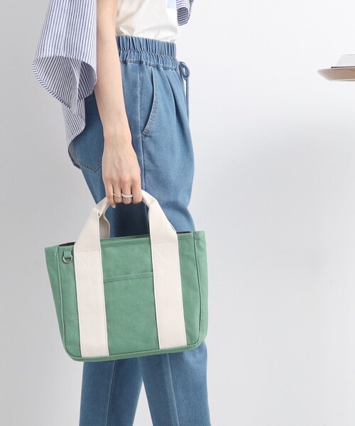 SHOO・LA・RUE(シューラルー)の「◆【仕切りが動く】整理整頓できちゃうハンプトートバッグ(トートバッグ・レディース・グレー/グリーン/アイボリー・00)」の9枚目の写真