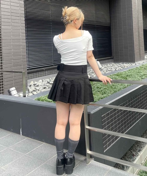 SPIGA（スピーガ）の「ﾃﾞｺﾙﾃﾗｲﾝﾘﾎﾞﾝ風ﾄｯﾌﾟｽ（Tシャツ/カットソー・レディース・ホワイト/ブラック/グレー・FREE）」の12枚目の写真