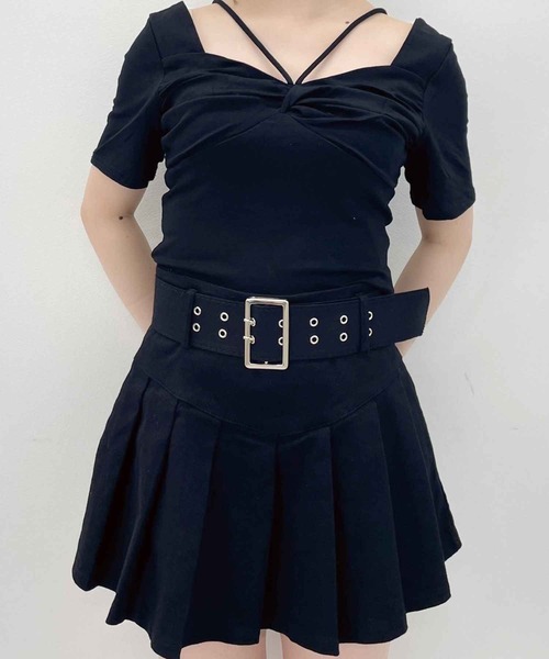 SPIGA（スピーガ）の「ﾃﾞｺﾙﾃﾗｲﾝﾘﾎﾞﾝ風ﾄｯﾌﾟｽ（Tシャツ/カットソー・レディース・ホワイト/ブラック/グレー・FREE）」の16枚目の写真