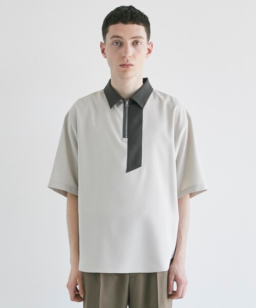 CITY TOKYO（シティトウキョウ）の「デザインハーフジップシャツ（シャツ/ブラウス・メンズ・ブラック系その他2/グレー系その他2/ダークブルー・1/2/3）」の9枚目の写真