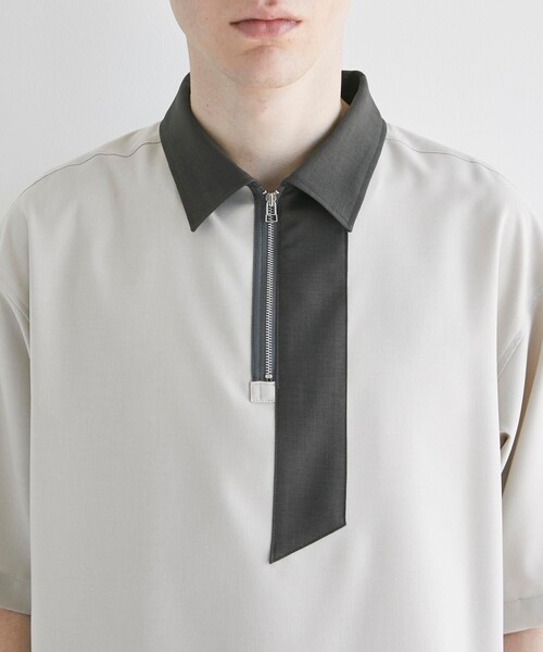 CITY TOKYO（シティトウキョウ）の「デザインハーフジップシャツ（シャツ/ブラウス・メンズ・ブラック系その他2/グレー系その他2/ダークブルー・1/2/3）」の6枚目の写真