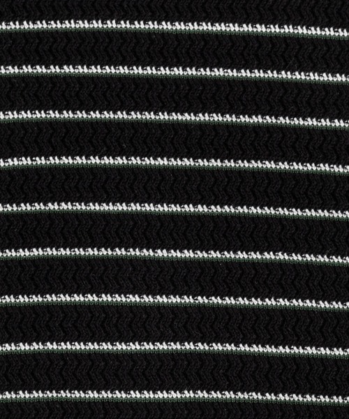 euan.(ユアン)の「euan. ミックス編み ボーダーニットポロシャツ(ポロシャツ・メンズ・ダークグリーン/ブラック・M/L)」の19枚目の写真