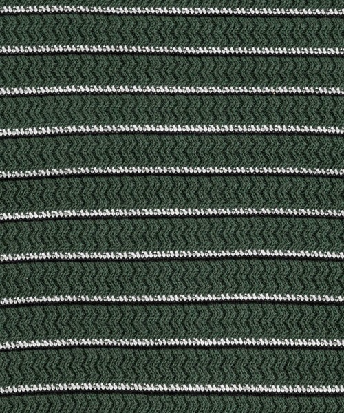 euan.(ユアン)の「euan. ミックス編み ボーダーニットポロシャツ(ポロシャツ・メンズ・ダークグリーン/ブラック・M/L)」の15枚目の写真