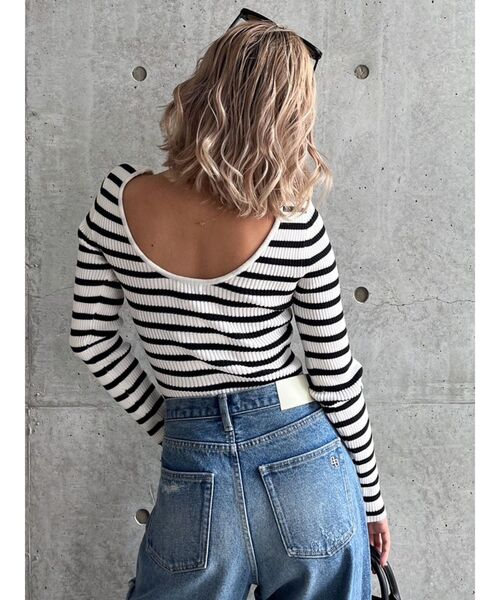 GYDA（ジェイダ）の「クルーネックリブニットトップス（ニット/セーター・レディース・ブラック/オフホワイト/その他1・FREE）」の16枚目の写真