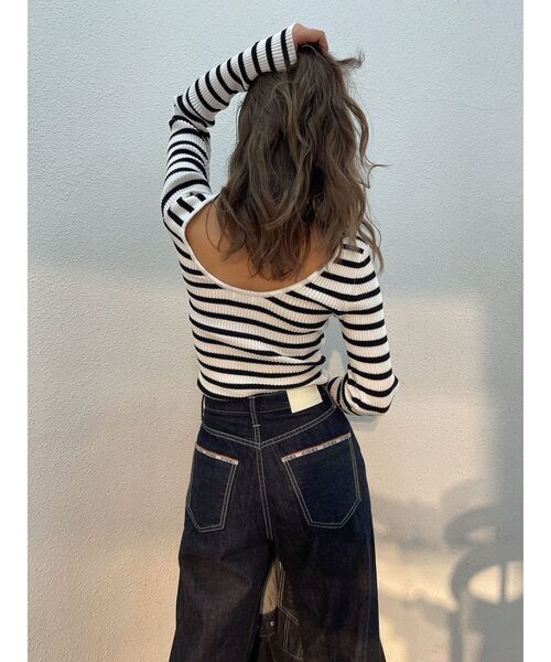 GYDA（ジェイダ）の「クルーネックリブニットトップス（ニット/セーター・レディース・ブラック/オフホワイト/その他1・FREE）」の20枚目の写真