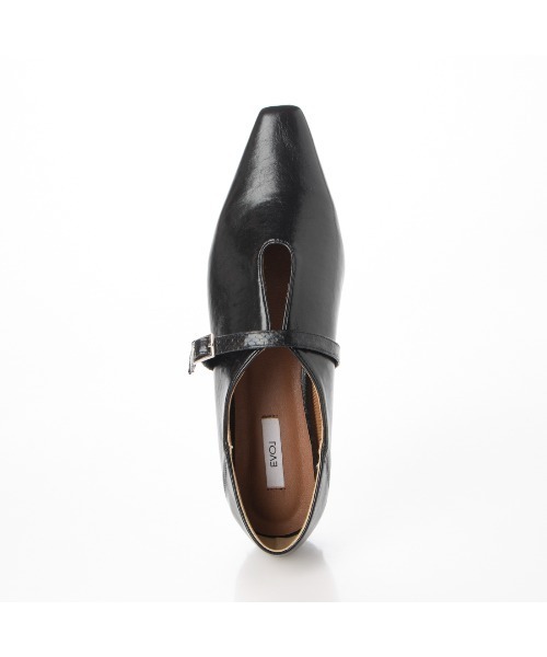 EVOL（イーボル）の「一部WEB限定カラー【EVOL】ソフトスクエアUカットベルトフラットパンプス IV5197（パンプス・レディース・ブラック/アイボリー/ゴールド/ブラック系その他/シルバー/シルバーグレー/レオパード・23.0cm/25.0cm/23.5cm/22.0cm/24.0cm/22.5cm/24.5cm）」の8枚目の写真