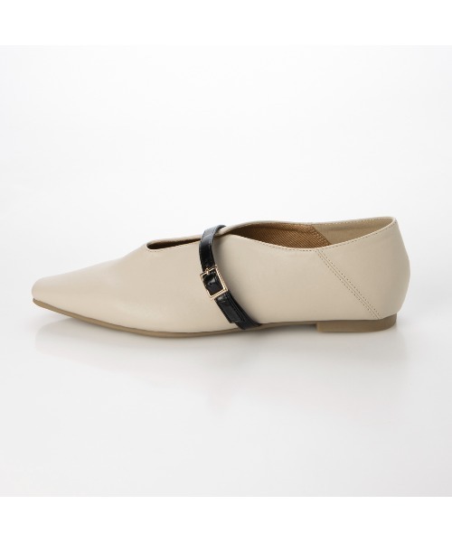 EVOL（イーボル）の「一部WEB限定カラー【EVOL】ソフトスクエアUカットベルトフラットパンプス IV5197（パンプス・レディース・ブラック/アイボリー/ゴールド/ブラック系その他/シルバー/シルバーグレー/レオパード・23.0cm/25.0cm/23.5cm/22.0cm/24.0cm/22.5cm/24.5cm）」の12枚目の写真