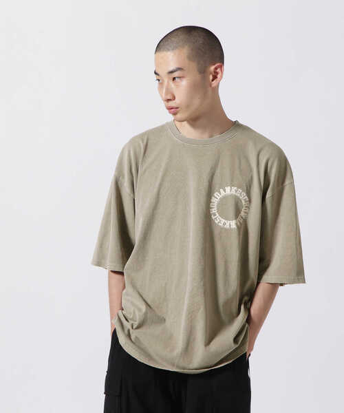 DANKE SCHON(ダンケシェーン)の「DankeSchon/ダンケシェーン/PIGMENT CIRCLE LOGO SST/ピグメントサークルロゴTシャツ(Tシャツ/カットソー・メンズ・グレー/ブラック・F)」の15枚目の写真