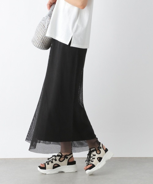 LEPSIM(レプシィム)の「メッシュレイヤードフレアスカート 964242(スカート・レディース・ブラック/オフホワイト/ライトグレー・FREE)」の8枚目の写真