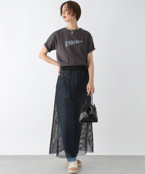 LEPSIM(レプシィム)の「メッシュレイヤードフレアスカート 964242(スカート・レディース・ブラック/オフホワイト/ライトグレー・FREE)」の15枚目の写真