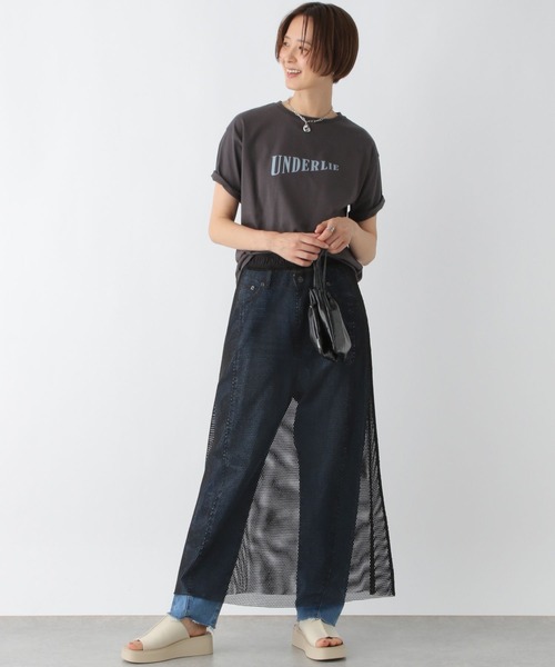 LEPSIM(レプシィム)の「メッシュレイヤードフレアスカート 964242(スカート・レディース・ブラック/オフホワイト/ライトグレー・FREE)」の16枚目の写真