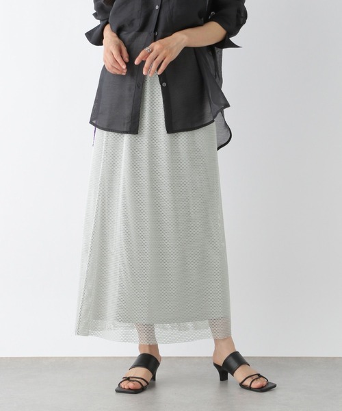LEPSIM(レプシィム)の「メッシュレイヤードフレアスカート 964242(スカート・レディース・ブラック/オフホワイト/ライトグレー・FREE)」の18枚目の写真