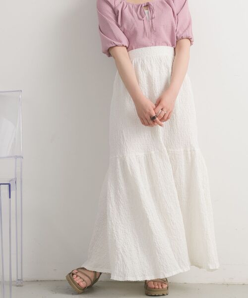 RETRO GIRL(レトロガール)の「ふくれジャガード切替SK(スカート・レディース・ブラック/アイボリー/ブラウン・FREE)」の4枚目の写真