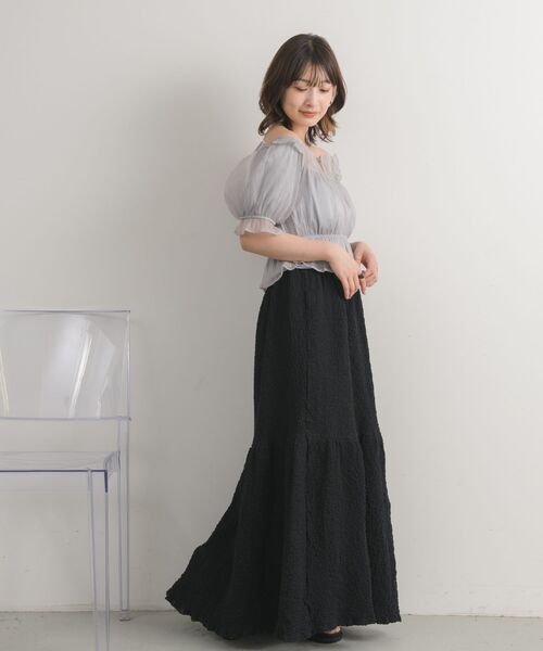 RETRO GIRL(レトロガール)の「ふくれジャガード切替SK(スカート・レディース・ブラック/アイボリー/ブラウン・FREE)」の17枚目の写真