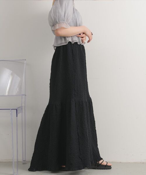 RETRO GIRL(レトロガール)の「ふくれジャガード切替SK(スカート・レディース・ブラック/アイボリー/ブラウン・FREE)」の5枚目の写真