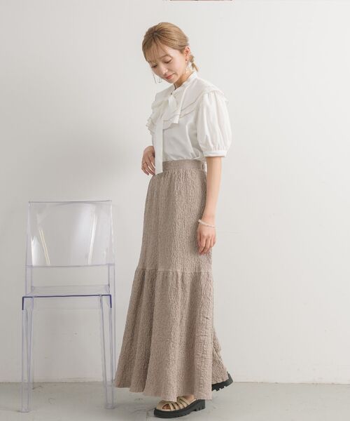 RETRO GIRL(レトロガール)の「ふくれジャガード切替SK(スカート・レディース・ブラック/アイボリー/ブラウン・FREE)」の15枚目の写真