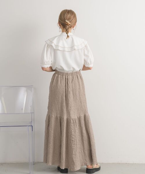 RETRO GIRL(レトロガール)の「ふくれジャガード切替SK(スカート・レディース・ブラック/アイボリー/ブラウン・FREE)」の6枚目の写真