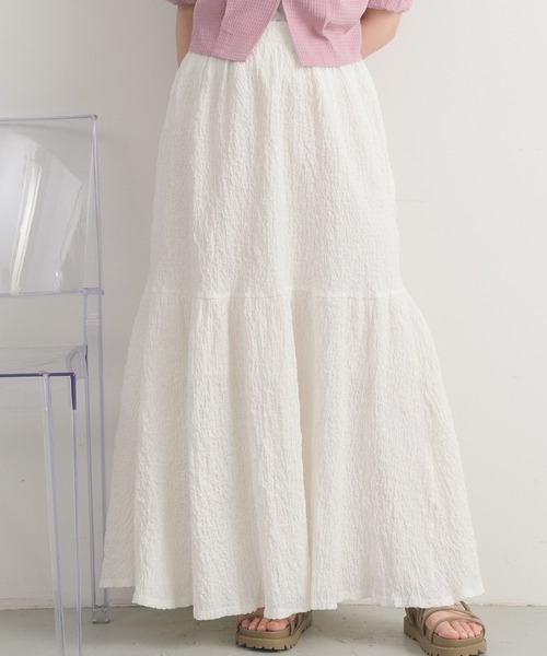 RETRO GIRL(レトロガール)の「ふくれジャガード切替SK(スカート・レディース・ブラック/アイボリー/ブラウン・FREE)」の2枚目の写真