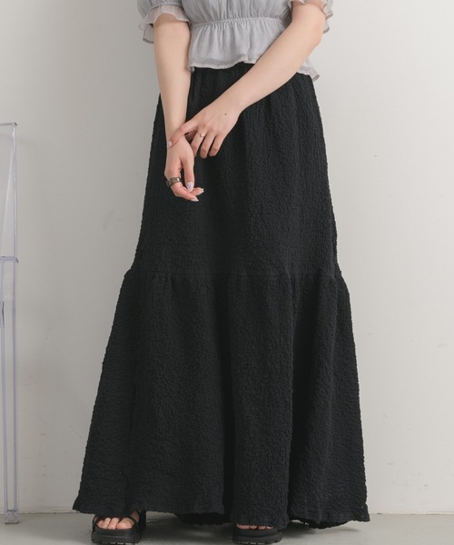 RETRO GIRL(レトロガール)の「ふくれジャガード切替SK(スカート・レディース・ブラック/アイボリー/ブラウン・FREE)」の3枚目の写真