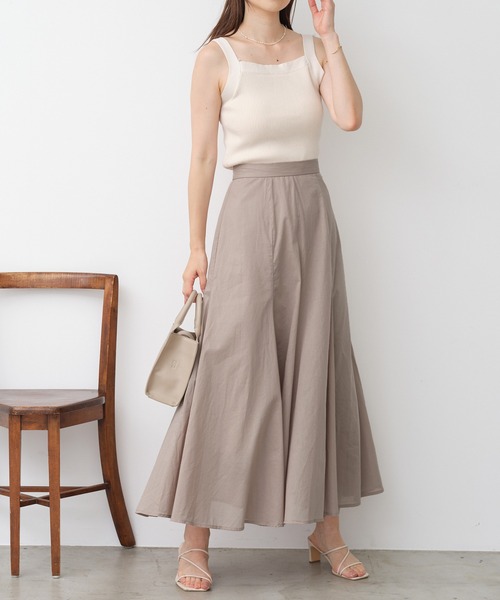 one after another NICE CLAUP（ワンアフターアナザーナイスクラップ）の「ボリュームコットンスカート（スカート・レディース・グレイッシュベージュ/オフホワイト/パープル/ブラック・FREE）」の11枚目の写真