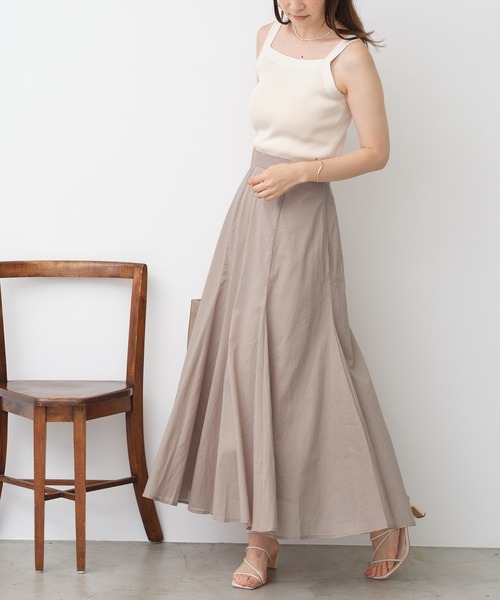 one after another NICE CLAUP（ワンアフターアナザーナイスクラップ）の「ボリュームコットンスカート（スカート・レディース・グレイッシュベージュ/オフホワイト/パープル/ブラック・FREE）」の12枚目の写真