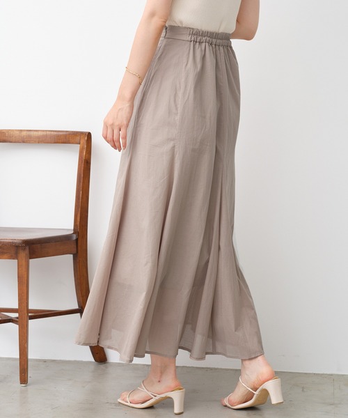 one after another NICE CLAUP（ワンアフターアナザーナイスクラップ）の「ボリュームコットンスカート（スカート・レディース・グレイッシュベージュ/オフホワイト/パープル/ブラック・FREE）」の15枚目の写真