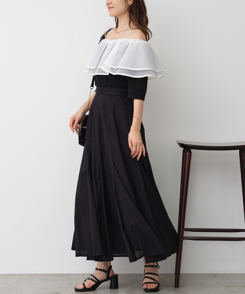 one after another NICE CLAUP（ワンアフターアナザーナイスクラップ）の「ボリュームコットンスカート（スカート・レディース・グレイッシュベージュ/オフホワイト/パープル/ブラック・FREE）」の18枚目の写真