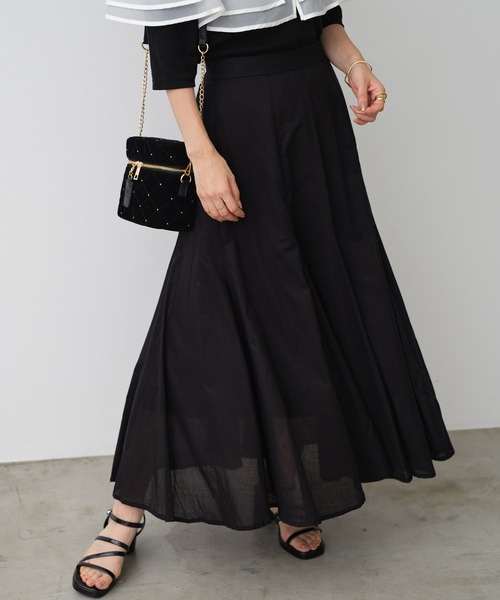 one after another NICE CLAUP（ワンアフターアナザーナイスクラップ）の「ボリュームコットンスカート（スカート・レディース・グレイッシュベージュ/オフホワイト/パープル/ブラック・FREE）」の21枚目の写真