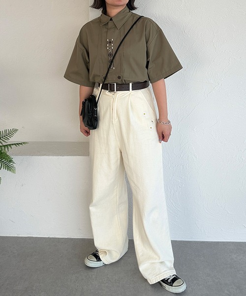 kutir（クティール）の「チロリアンシャツ（シャツ/ブラウス・レディース・オフホワイト/カーキ/サックスブルー/ベージュ・FREE）」の21枚目の写真