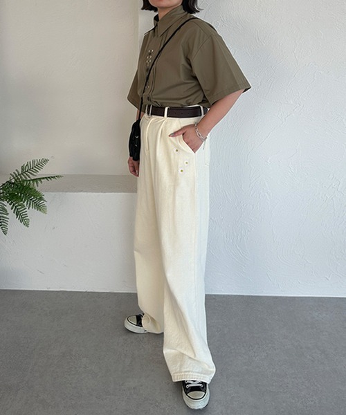 kutir（クティール）の「チロリアンシャツ（シャツ/ブラウス・レディース・オフホワイト/カーキ/サックスブルー/ベージュ・FREE）」の14枚目の写真