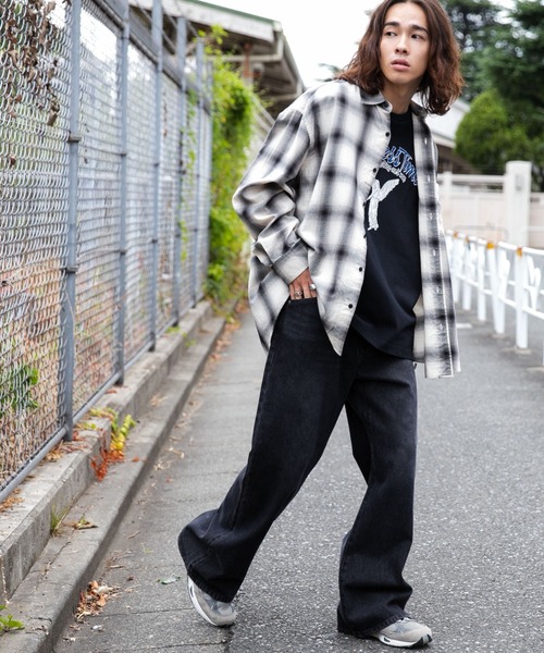 WEGO（ウィゴー）の「WEGO/オンブレチェックBIGシャツ（シャツ/ブラウス・メンズ・ブラック系その他2/ベージュ系その他2・LARGE/MEDIUM）」の8枚目の写真