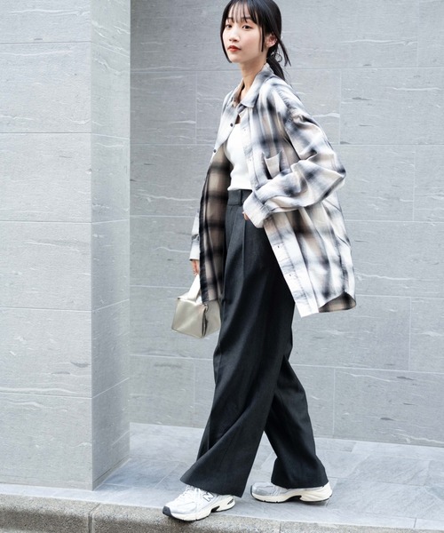 WEGO（ウィゴー）の「WEGO/オンブレチェックBIGシャツ（シャツ/ブラウス・メンズ・ブラック系その他2/ベージュ系その他2・LARGE/MEDIUM）」の11枚目の写真